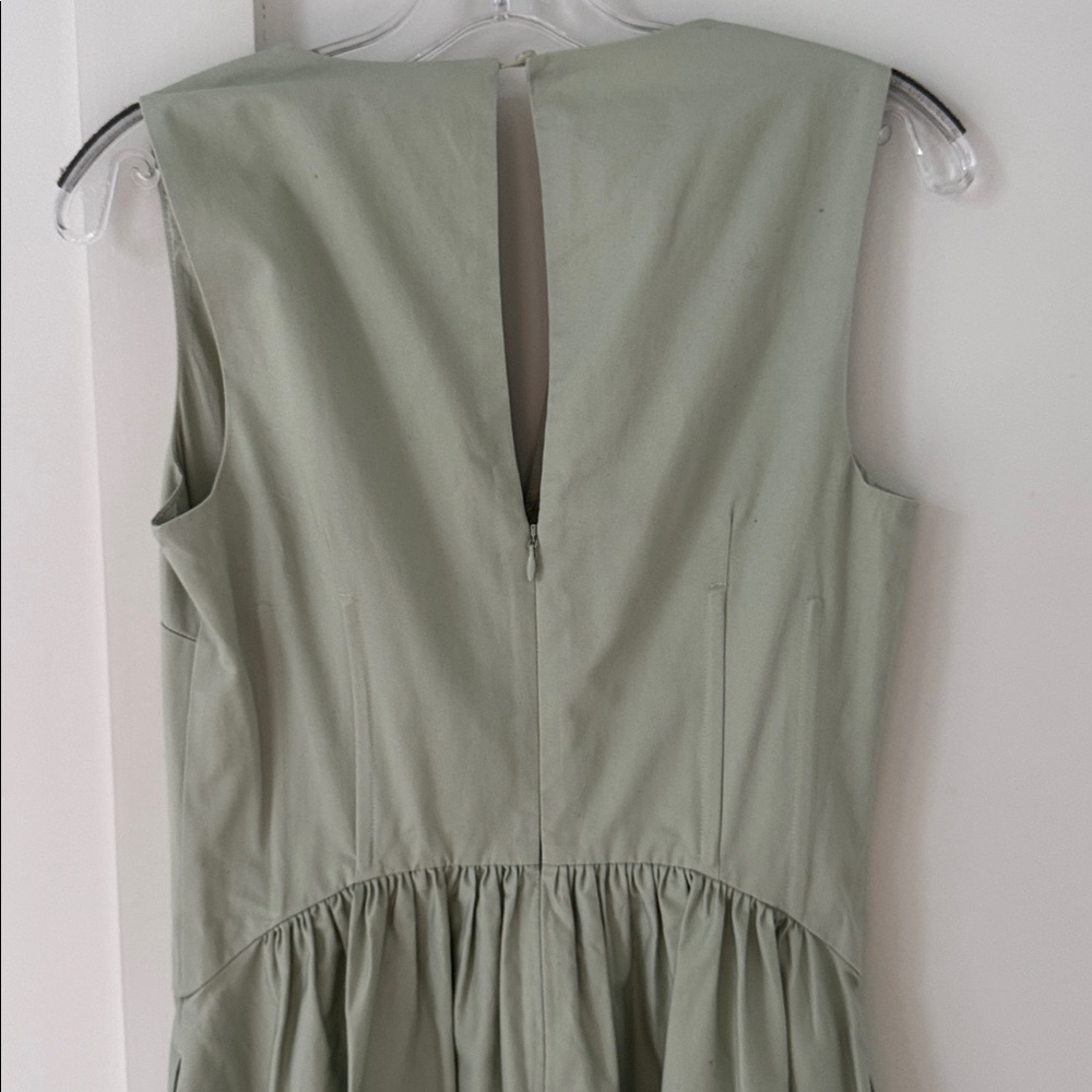 Reiss Liza 100% Cotton Corset Midi Dress in Sage Size 2 - Picture 9 of 15